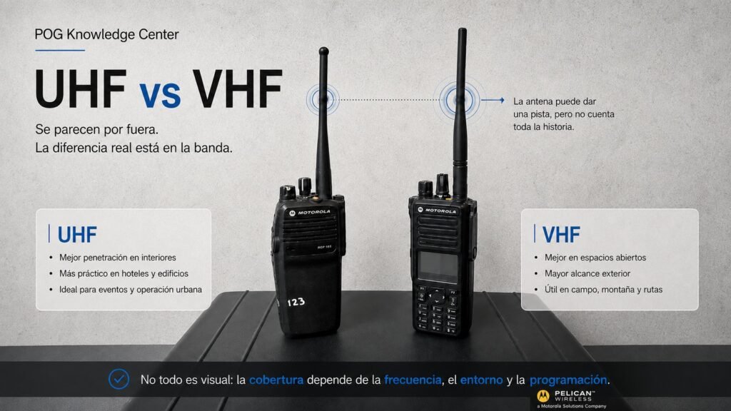 VHF vs UHF en radios profesionales según el entorno de operación